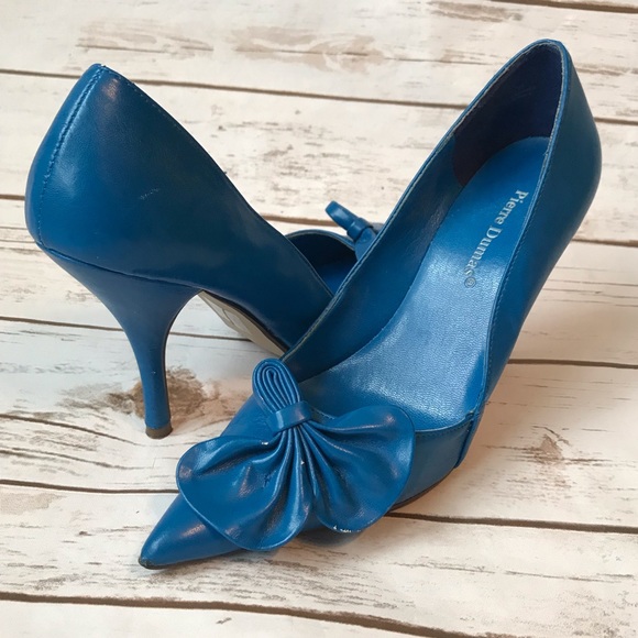Pierre Dumas Shoes - Pierre Dumas Blue Pointed Toe with Bow High Heels